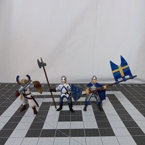 Vintage Papo Germanic Medieval Fantasy Knights Action Figure Toys Lot of 3